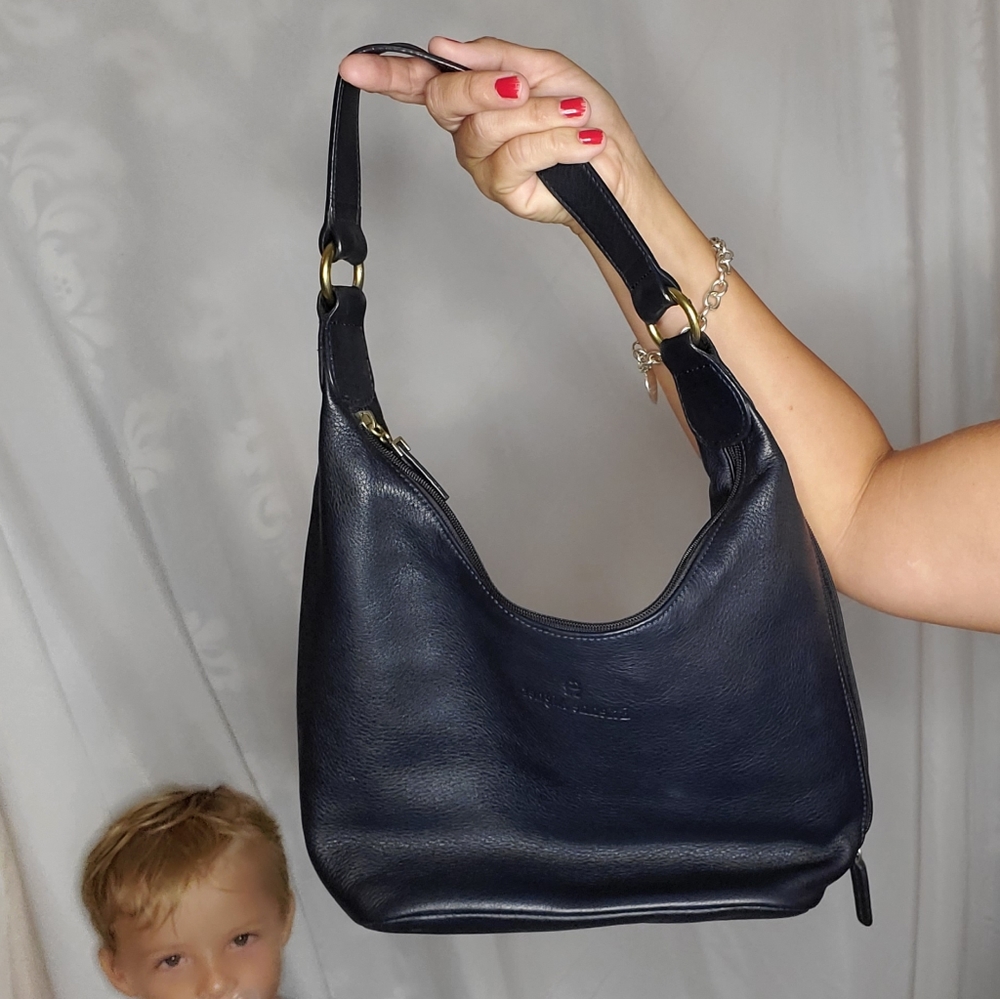 Etienne Agner navy blue leather purse